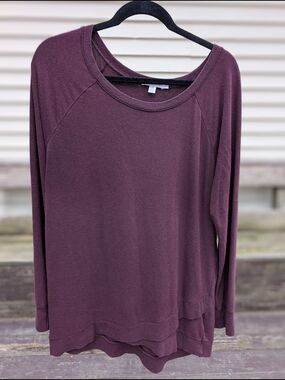 Thread 4 Thought Women’s Long Sleeve Scoop Neck Top - Cranberry
